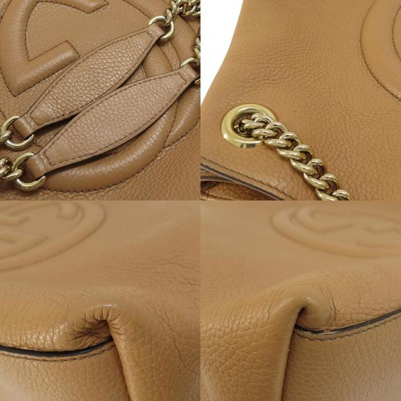 Gucci Chain Shoulder Soho Tote Bag Leather Beige - Picture 8 of 9